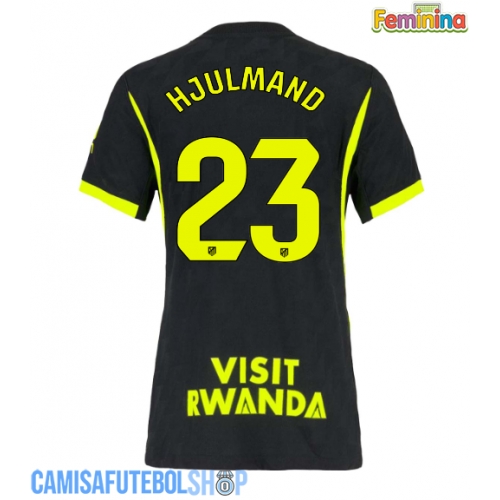 Camisa de time de futebol Atletico Madrid Morten Hjulmand #23 Replicas 2º Equipamento Feminina 2026-27 Manga Curta